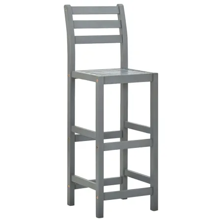 Tabourets de bar lot de 4 gris bois d'acacia massif