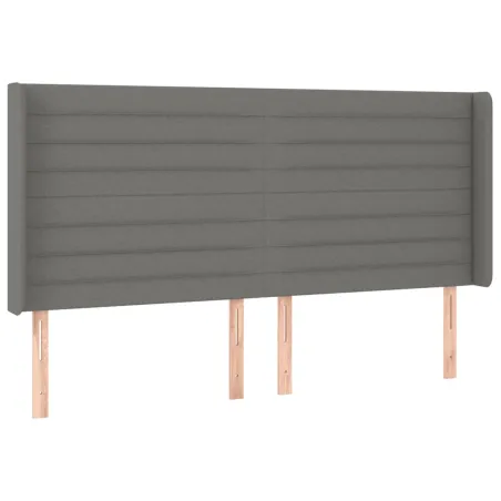 Tête de lit à LED Gris foncé 163x16x118/128 cm Tissu