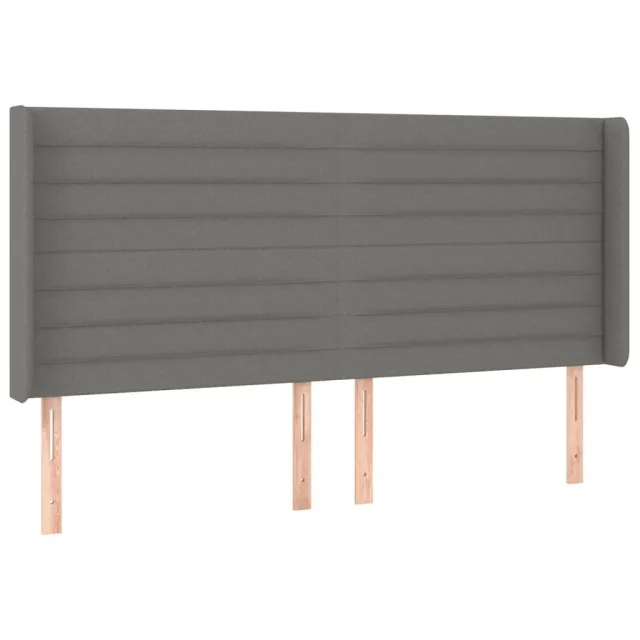 Tête de lit à LED Gris foncé 203x16x118/128 cm Tissu