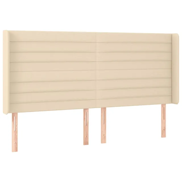 Tête de lit à LED Crème 203x16x118/128 cm Tissu