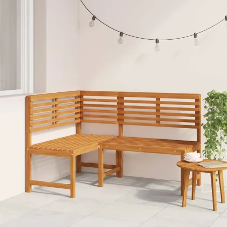 Banc d'angle de jardin 140 cm Bois solide d'acacia