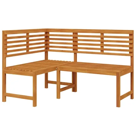 Banc d'angle de jardin 140 cm Bois solide d'acacia 2