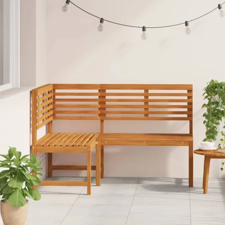 Banc d'angle de jardin 140 cm Bois solide d'acacia