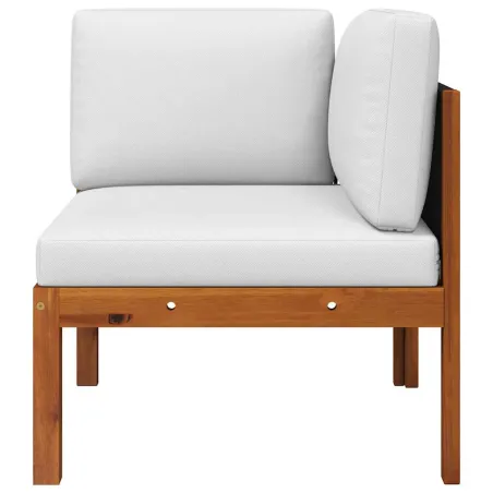 Canapés d'angle de jardin 2 pièces avec coussins Bois d'acacia et corde