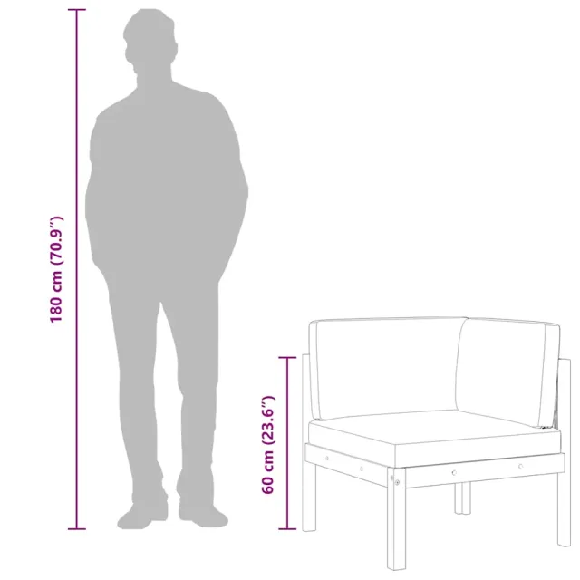 Canapés d'angle de jardin 2 pièces avec coussins Bois d'acacia et corde