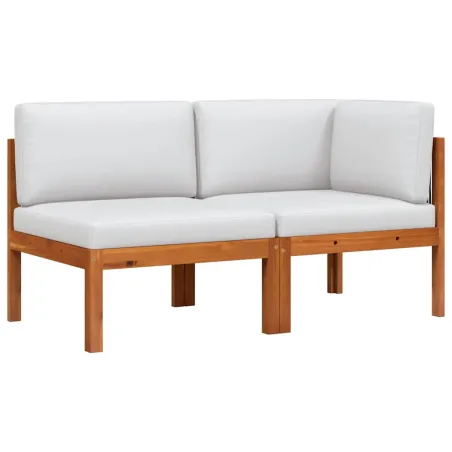 Salon de jardin 2 pièces avec coussins en bois d'acacia et corde