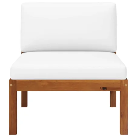 Salon de jardin 2 pièces avec coussins en bois d'acacia et corde