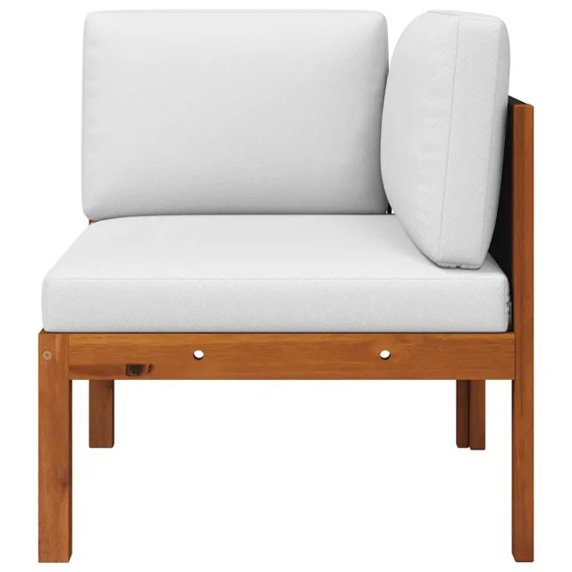 Canapé d'angle de jardin avec coussins en bois d'acacia et corde