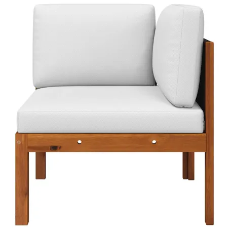 Canapé d'angle de jardin avec coussins en bois d'acacia et corde