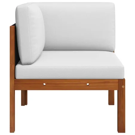 Canapé d'angle de jardin avec coussins en bois d'acacia et corde