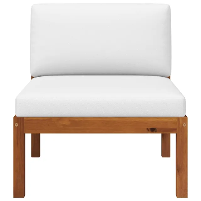 Canapé de jardin central avec coussins en bois d'acacia et corde