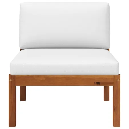 Canapé de jardin central avec coussins en bois d'acacia et corde