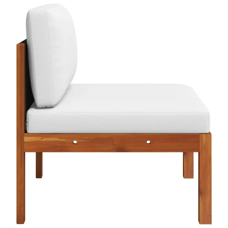 Canapé de jardin central avec coussins en bois d'acacia et corde