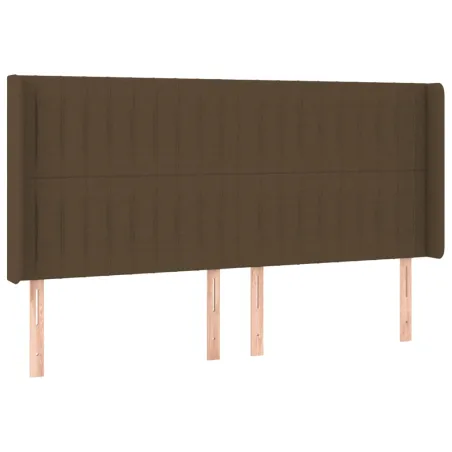 Tête de lit à LED Marron foncé 163x16x118/128 cm Tissu