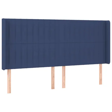 Tête de lit à LED Bleu 163x16x118/128 cm Tissu