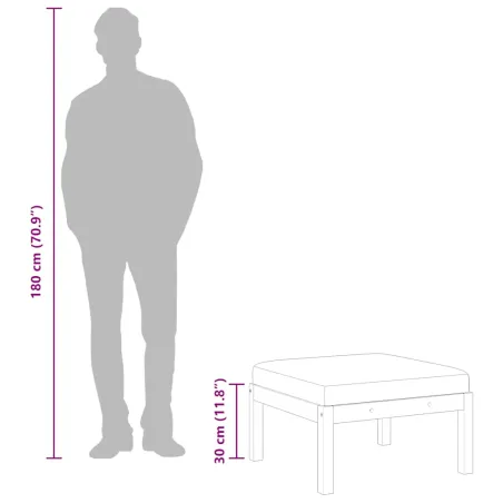 Repose-pied de jardin avec coussin Bois d'acacia massif