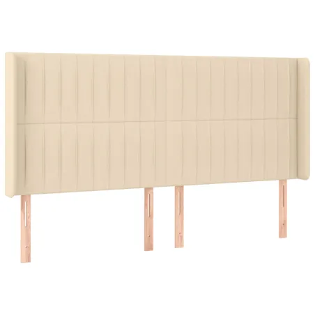 Tête de lit à LED Crème 183x16x118/128 cm Tissu