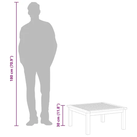 Table de salon de jardin 63x63x30 cm Bois solide d'acacia