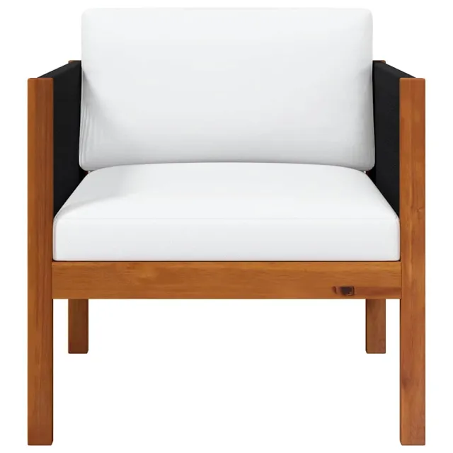 Chaise de jardin avec coussin Bois d'acacia solide