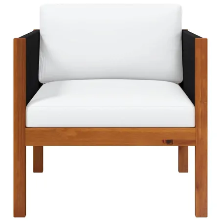 Chaise de jardin avec coussin Bois d'acacia solide