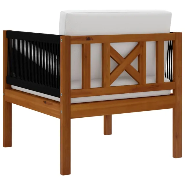 Chaise de jardin avec coussin Bois d'acacia solide