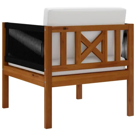 Chaise de jardin avec coussin Bois d'acacia solide