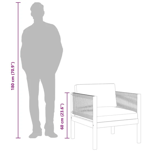 Chaise de jardin avec coussin Bois d'acacia solide