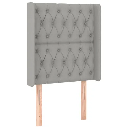 Tête de lit à LED Gris clair 83x16x118/128 cm Tissu