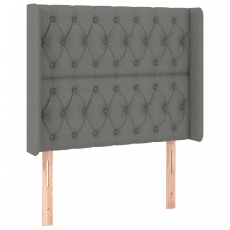 Tête de lit à LED Gris foncé 103x16x118/128 cm Tissu