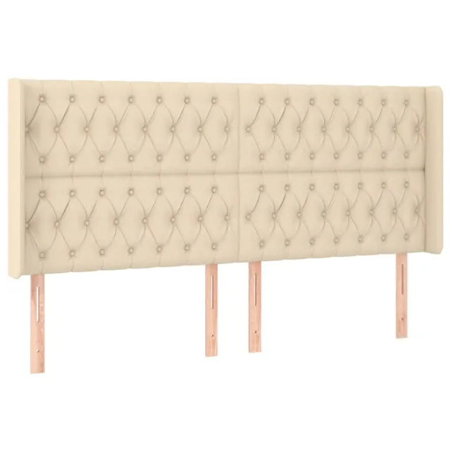 Tête de lit à LED Crème 183x16x118/128 cm Tissu