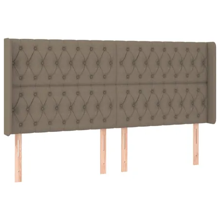 Tête de lit à LED Taupe 203x16x118/128 cm Tissu