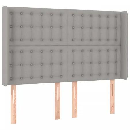 Tête de lit à LED Gris clair 147x16x118/128 cm Tissu
