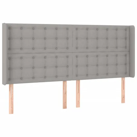 Tête de lit à LED Gris clair 203x16x118/128 cm Tissu