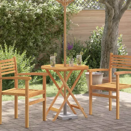 Table de jardin pliable Ø60x75 cm Bois d'eucalyptus solide