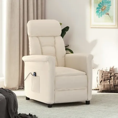 Fauteuil inclinable électrique Beige Microfibre