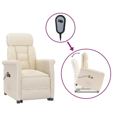 Fauteuil électrique de massage Beige microfibre 2