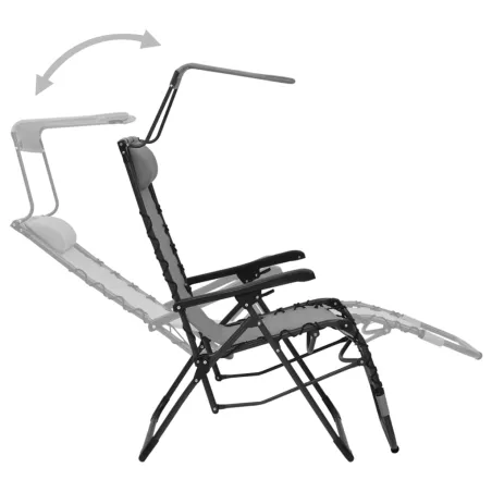 Chaise pliable de terrasse Textilène Gris