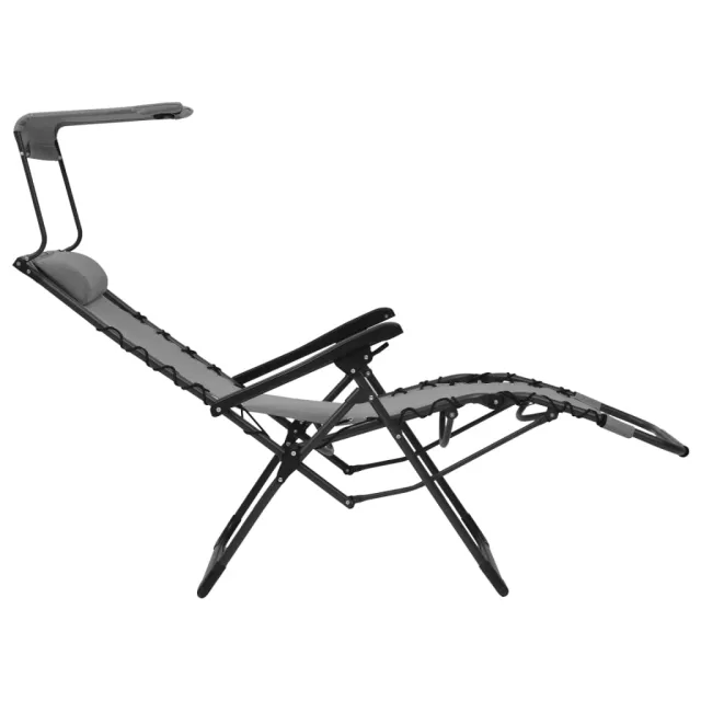 Chaise pliable de terrasse Textilène Gris