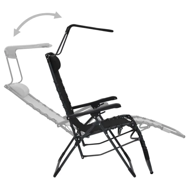 Chaise pliable de terrasse Textilène Noir