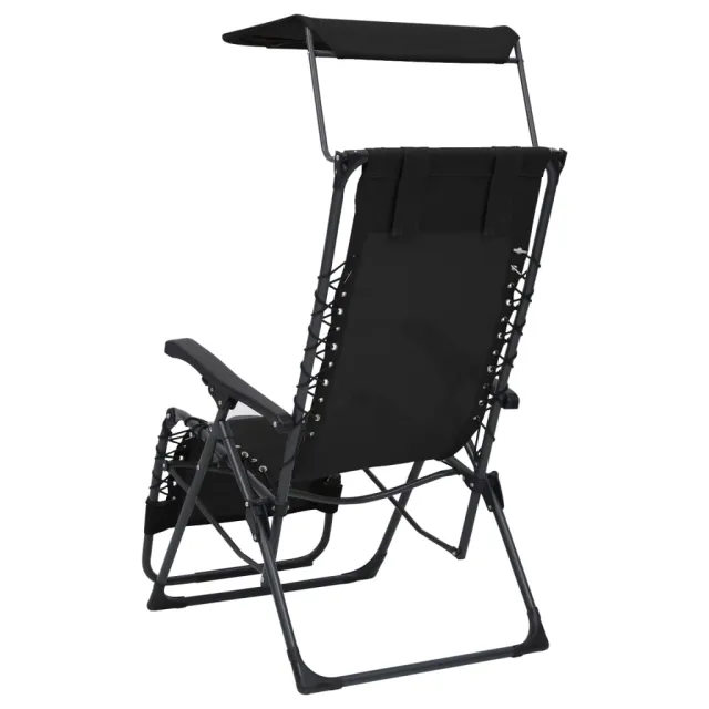 Chaise pliable de terrasse Textilène Noir
