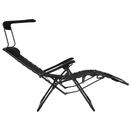 Chaise pliable de terrasse Textilène Noir
