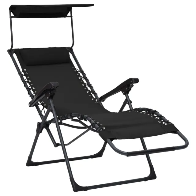 Chaise pliable de terrasse Textilène Noir
