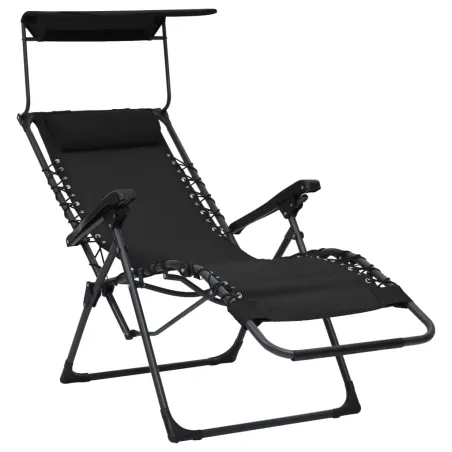 Chaise pliable de terrasse Textilène Noir