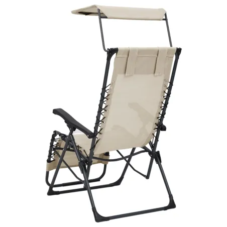 Chaise pliable de terrasse Textilène Crème