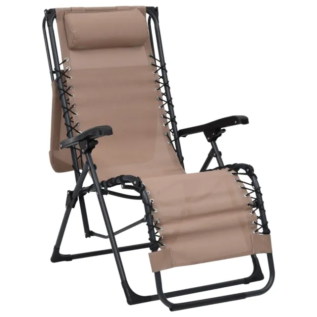 Chaise pliable de terrasse Textilène Taupe
