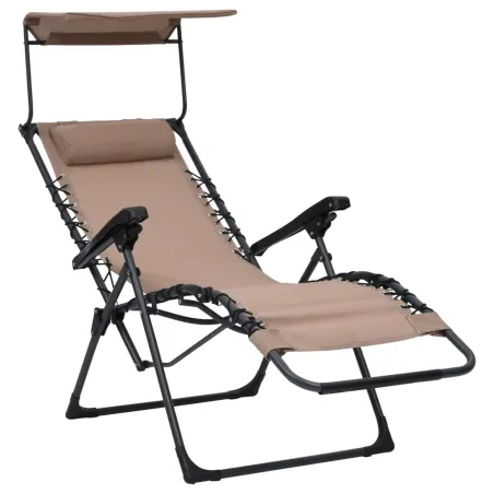 Chaise pliable de terrasse Textilène Taupe