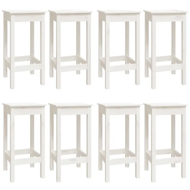Ensemble de bar 9 pcs Blanc Bois de pin massif