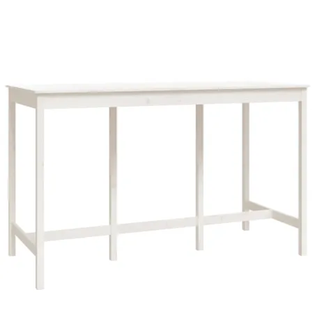 Ensemble de bar 9 pcs Blanc Bois de pin massif