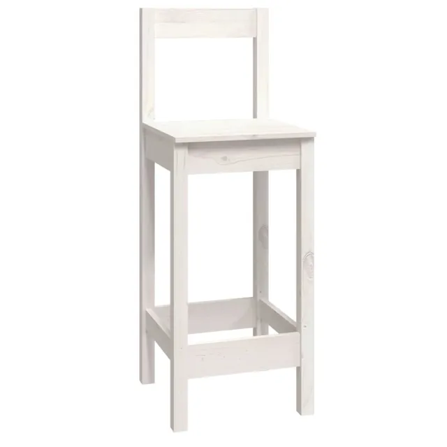 Ensemble de bar 9 pcs Blanc Bois de pin massif