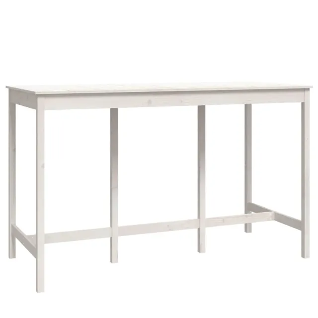 Ensemble de bar 9 pcs Blanc Bois de pin massif